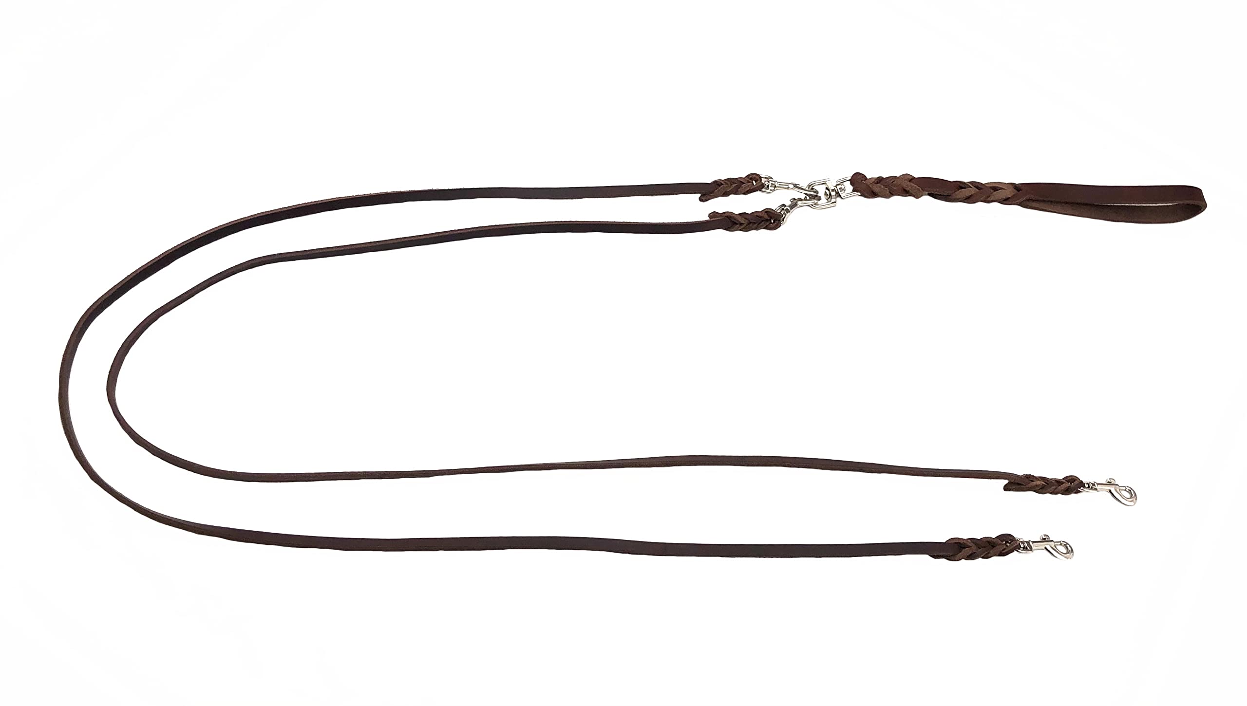 Hundeleine Fettleder Zwei Hunde Zwillingsleine kleine Hunde/große Hunde Doppelleine (1,50m X 8mm, Schwarz)