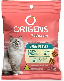 Origens Petisco Bolas de Pelo Para Gatos Adultos 40g