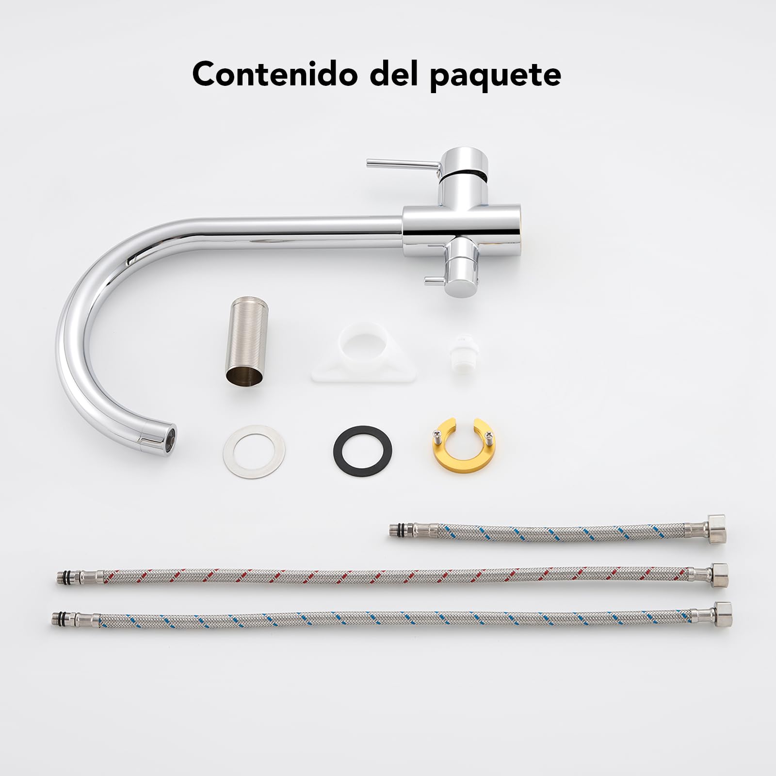 Grifo de Cocina 3 Vías, Grifo Mezclador de Tres Vías para Filtros de Agua