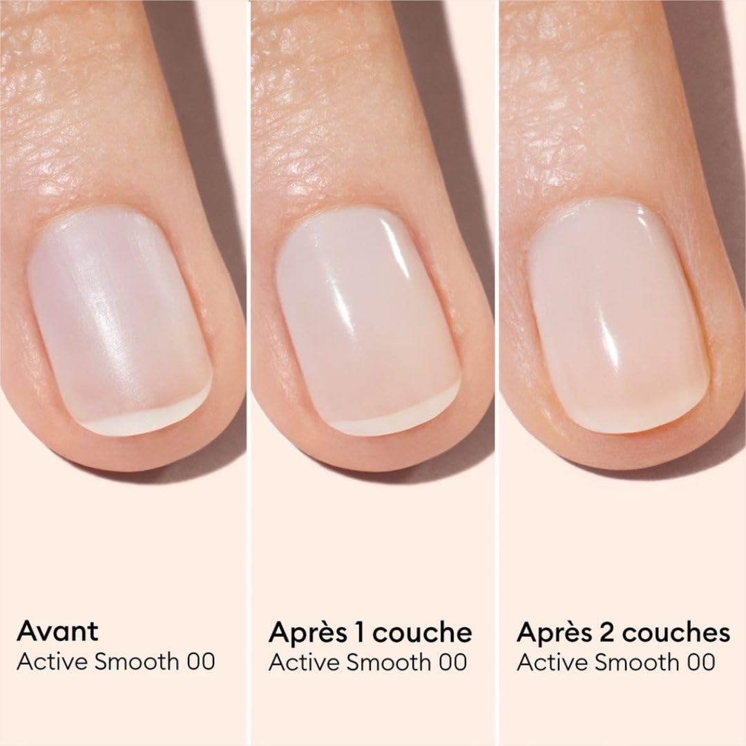 Manucurist Active Smooth 00 - Vernis à Ongles Soin Reparateur Lissant Bio-Sourcé Fini Voile Rosé - Vernis a Ongle Lisseur, Durcisseur Ongles, Vernis Nude - Soin Ongles Abimes - Fortifiant Ongles