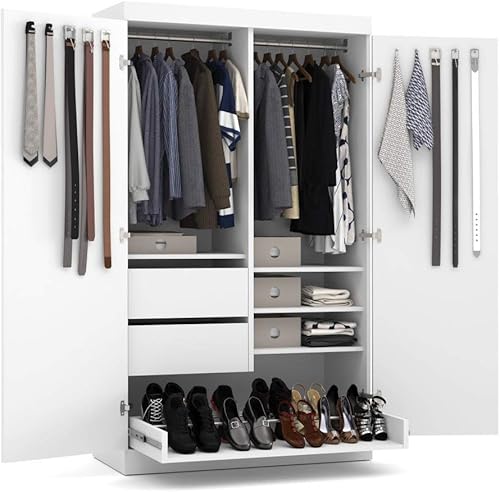 Miniatura 5 de Bestar Pur - Armario con zapatero extraíble, 49 W, color blanco