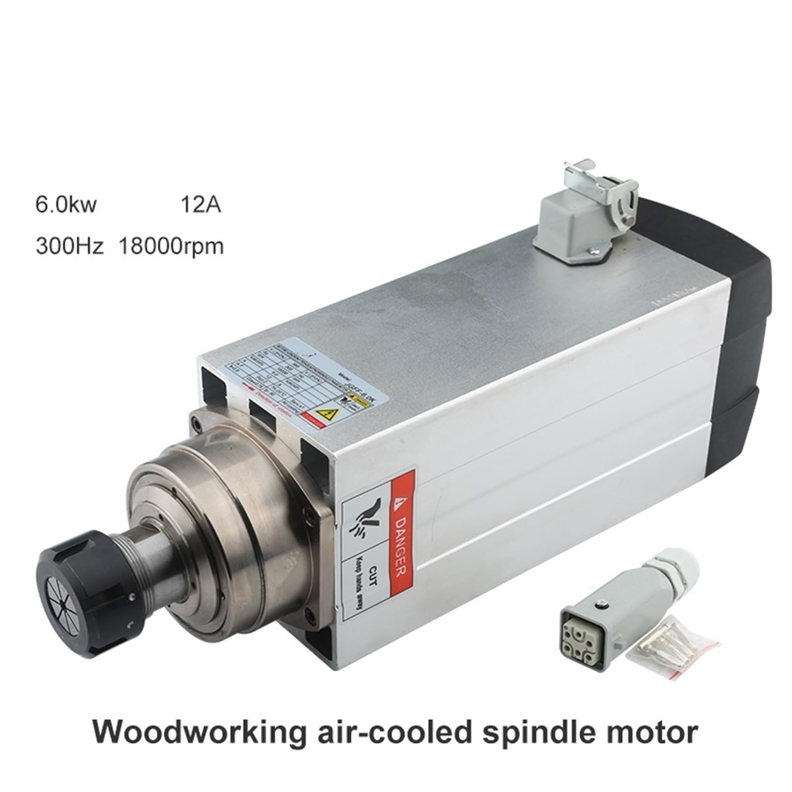 Spindle motor Spindle Motor 6.0kw Air-Cooled Spindle 220V 380v ER32 Chuck 300Hz 4 Bearing For And Milling Router Wood(DC220V)