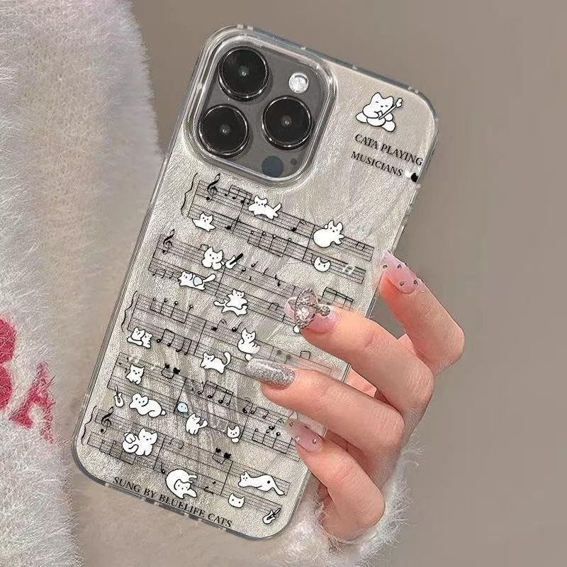 Guitar Music Phone Case for iPhone 17 Pro,Shiny Silver Feather Yarn Style Soft TPU Anti-Slip Case for Girls Boys,Glitter Shockproof Protective Phone Cover for iPhone 17 Pro image 3