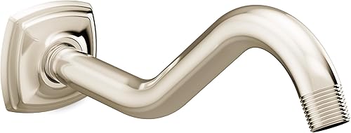 Miniatura 9 de Moen 161951BN Brazo de ducha curvo con brida de pared, níquel cepillado