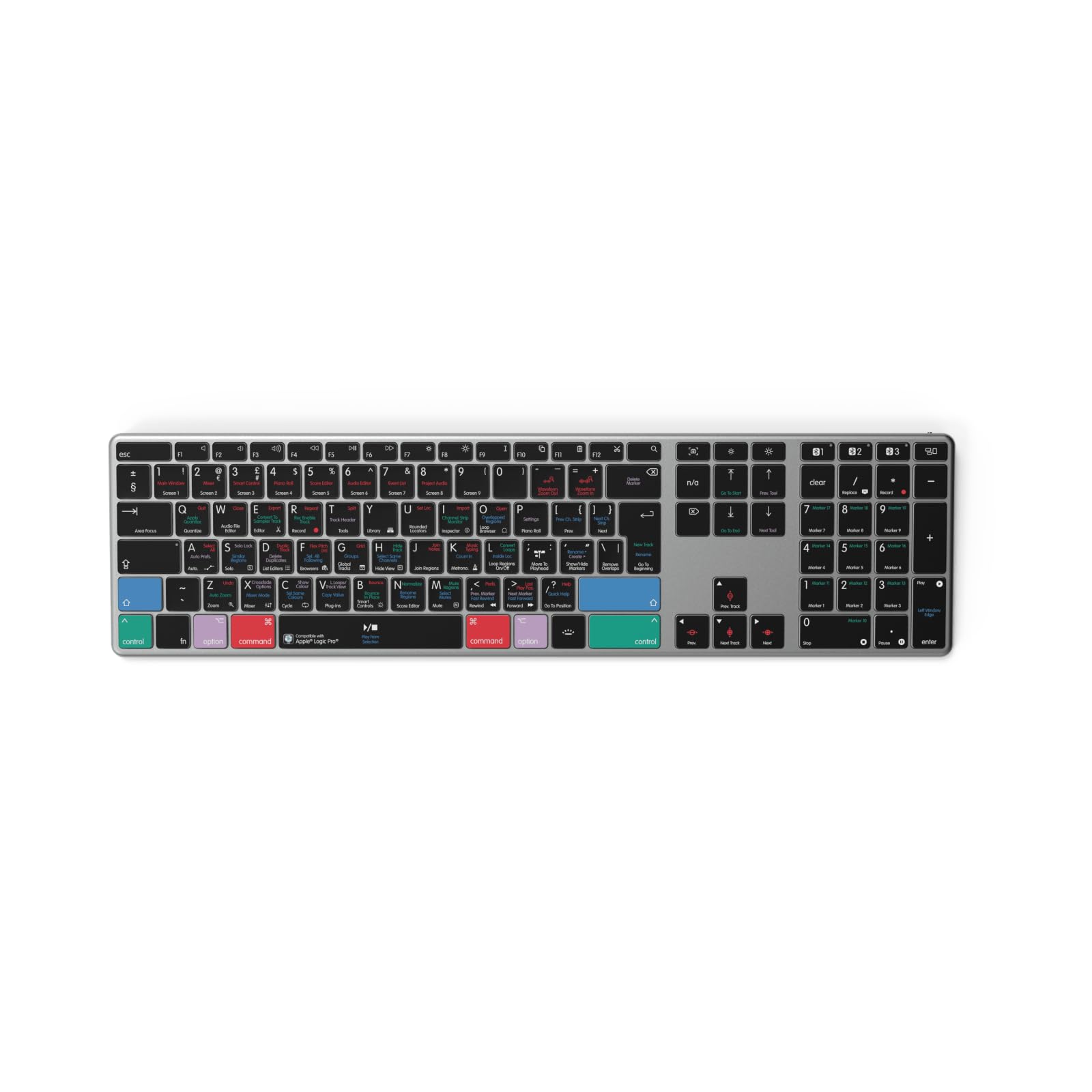Editors Keys Teclado de acceso directo compatible con Logic Pro | Retroiluminado e inalámbrico