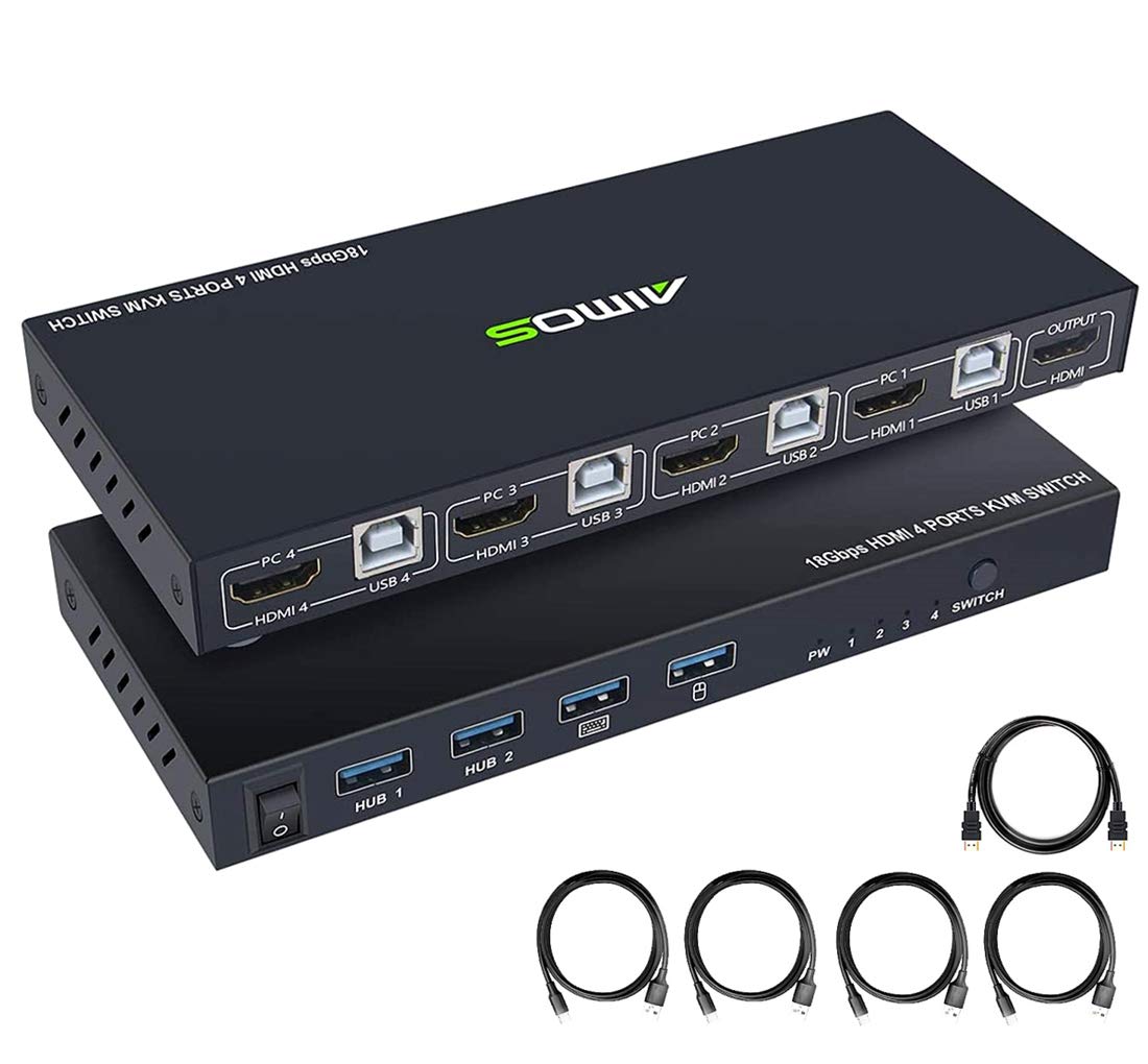 Buy KVM Switch HDMI 4K60Hz 4 Port Box, USB Switch with in Pakistan