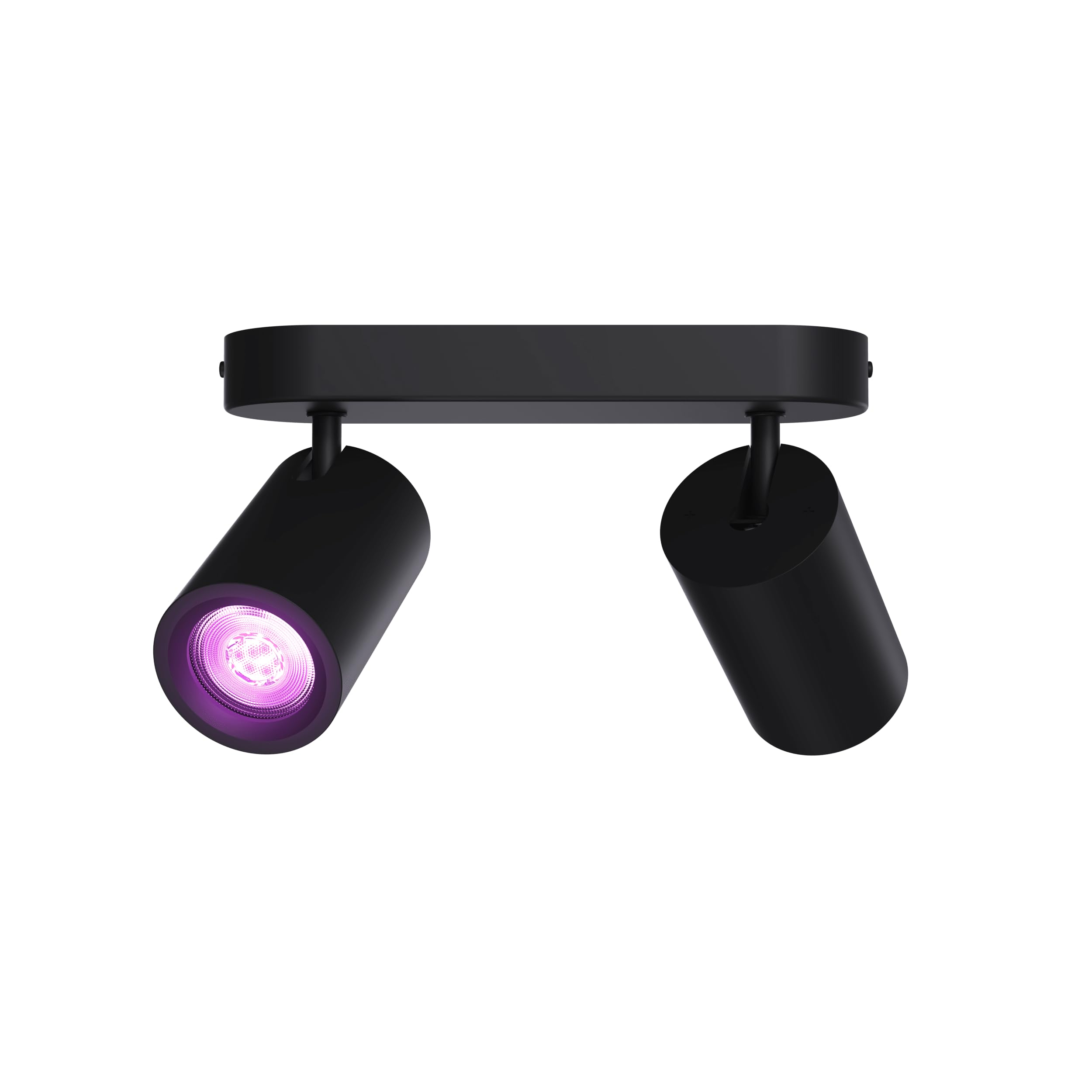 Calex Black - Smart Led Ceiling Light, 2 Spot, Rotatable 2 Way Spotlight, Gu10 Bulb, App-Controlled, Compatible With Amazon Alexa, Oval,