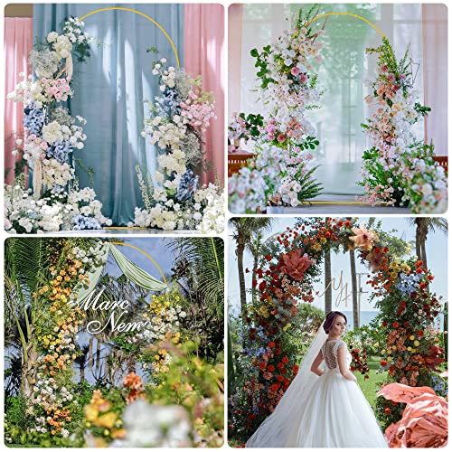 Image of Putros Wedding Arch Stand Gold 8FT Metal Balloon Arched Backdrop Stand for Wedding Ceremony Birthday Party Bridal Baby Shower Decoration
