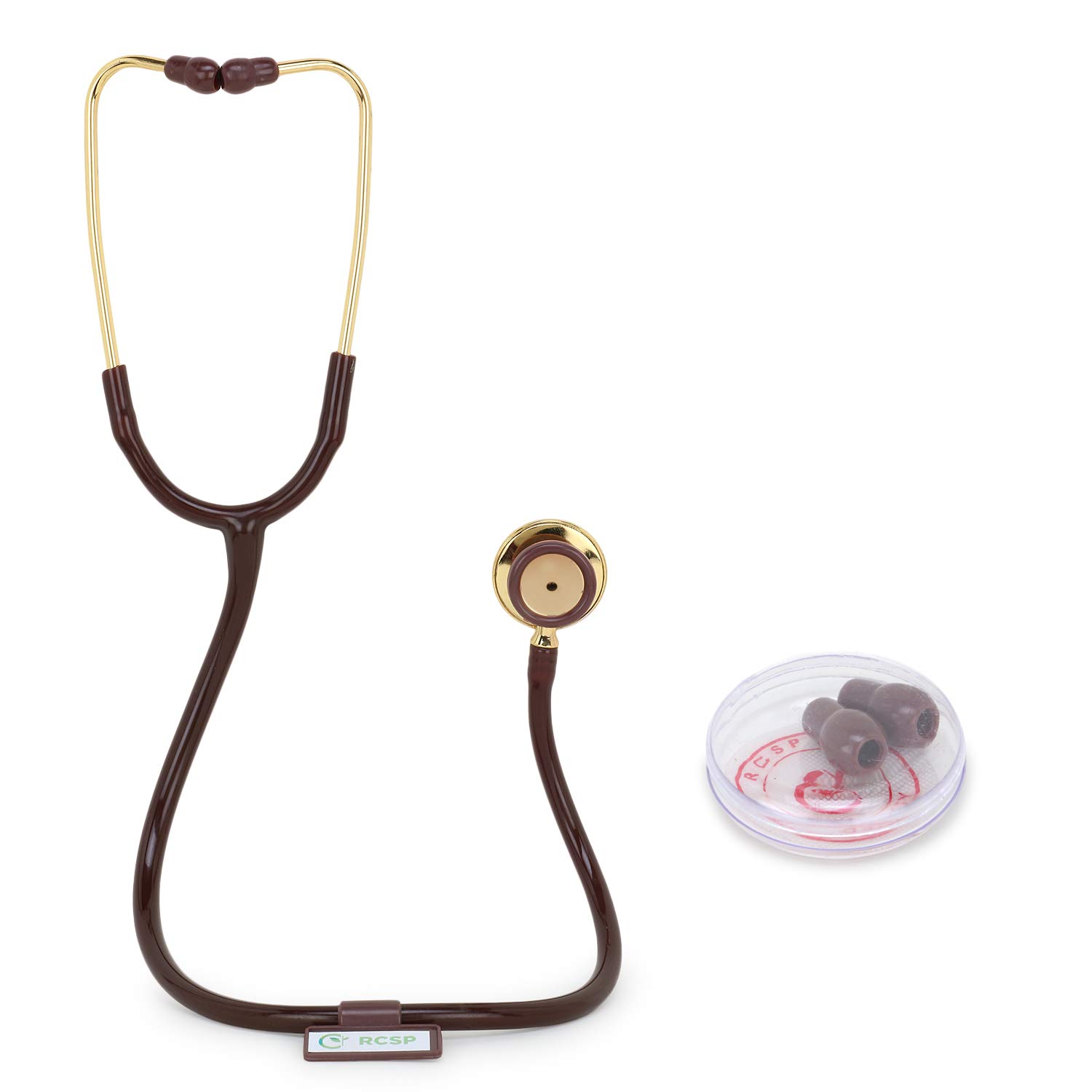RCSP Stethoscope For Medical And Home Classic Lightweight Design Stethoscope For Adult, Gift for Nurses, Doctors Gold Jointless Tube & Soft Sealing Ear Knobs 4