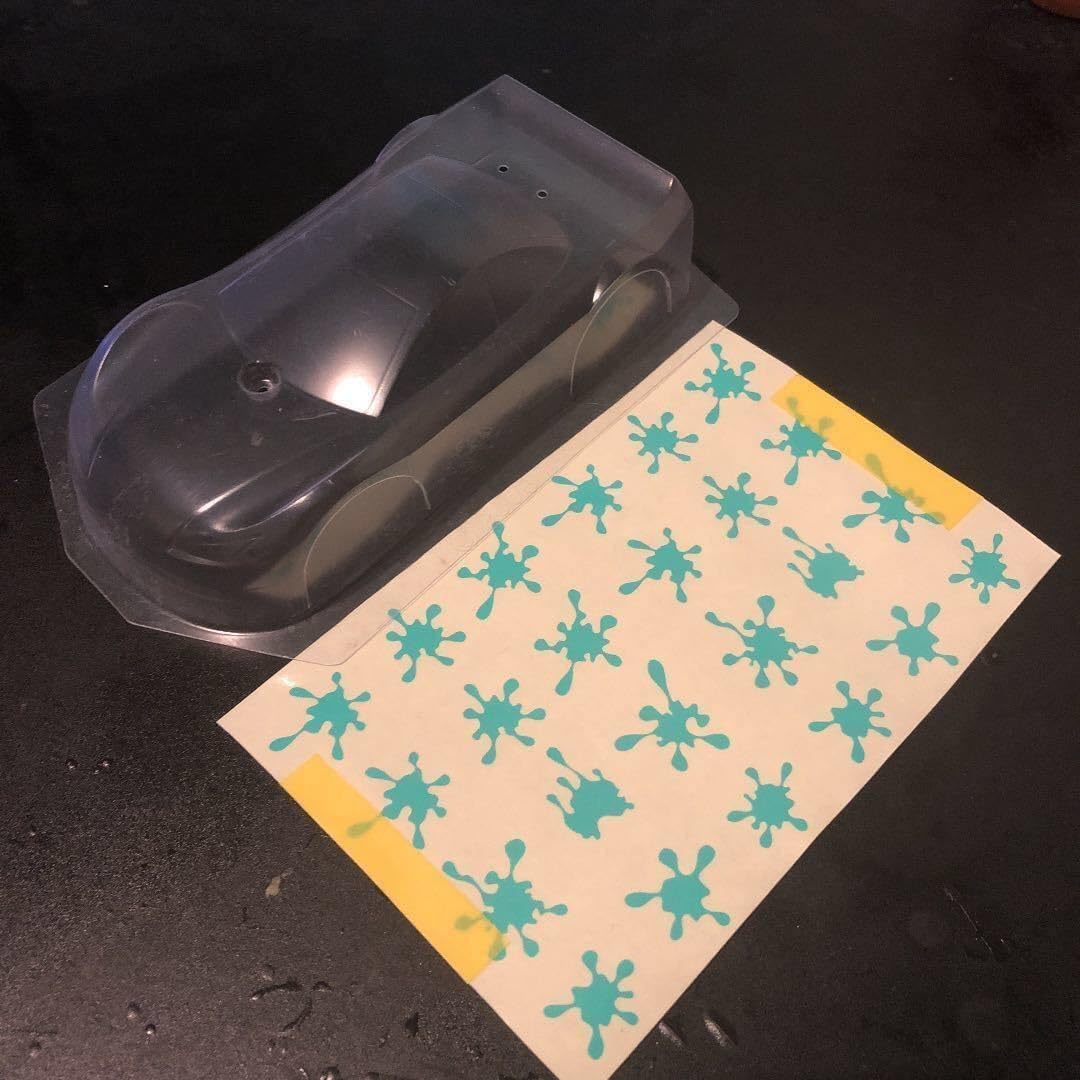 ミニ四駆 ミニッツ メルト柄 スプラッシュ 液だれ模様 マスキングセット Bタイプ