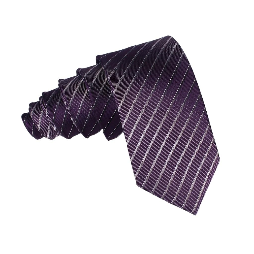 Cravate formelle polyester jacquard affaires à motif diagonale rayé slim homme 6 cm