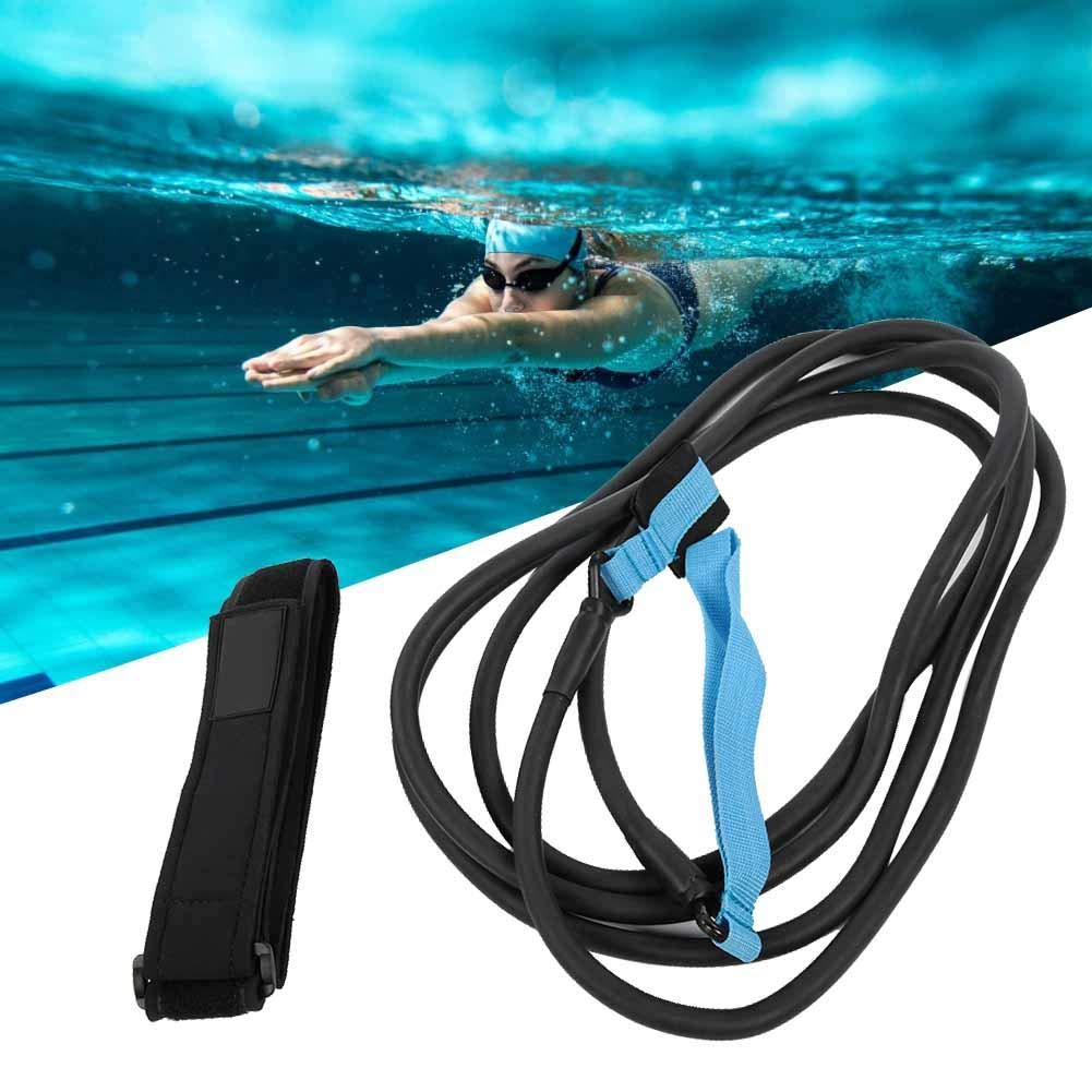 Keenso Schwimmtrainingsgürtel 4m Schwimmwiderstandsgürtel Schwimmtrainer Zugleine Seil Pool Zubehör