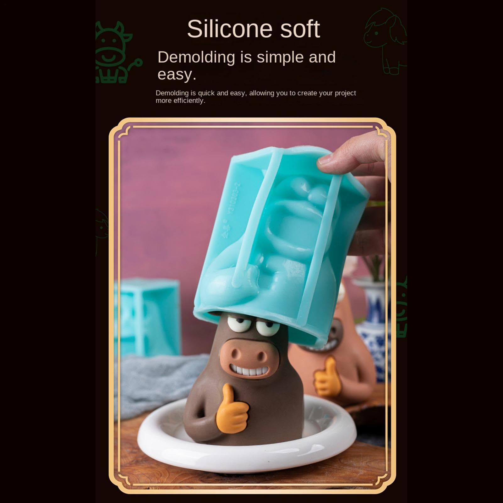 Süßigkeitenformen,Mikrowellenbeständiges Backzubehör für DIY-Projekte,Sichere Backformen Mit Cartoon Tiermotive - für Kuchen Dessert Schmuck Heimtextilien Party Einzug