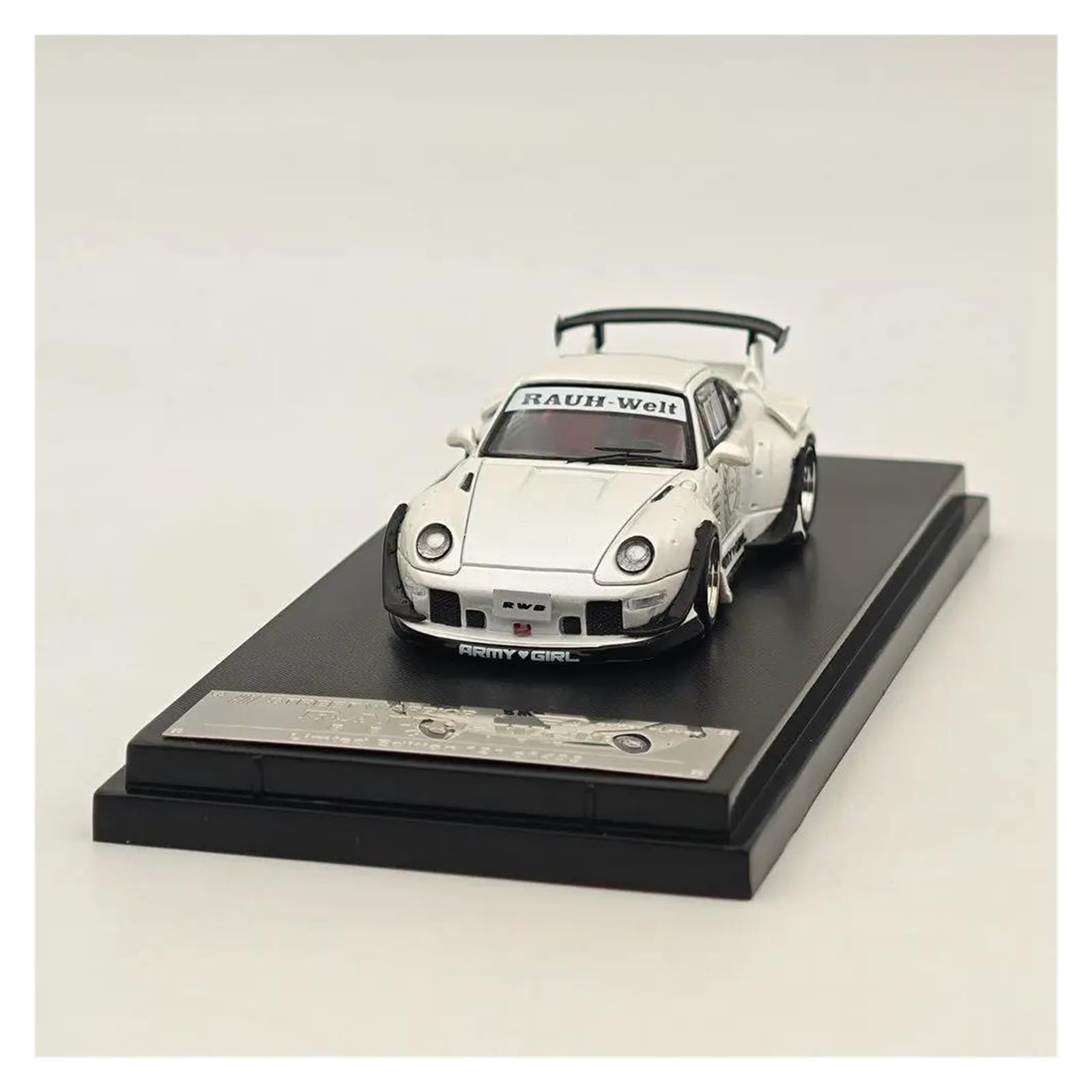 Metallo Scala Replica 1 64 Per Porsche RWB 993 Rauh-Welt AGL Bianco Sport Car Modello Pressofuso Collezione Limitata Auto Giocattoli Hobby Veicoli Giochi Set