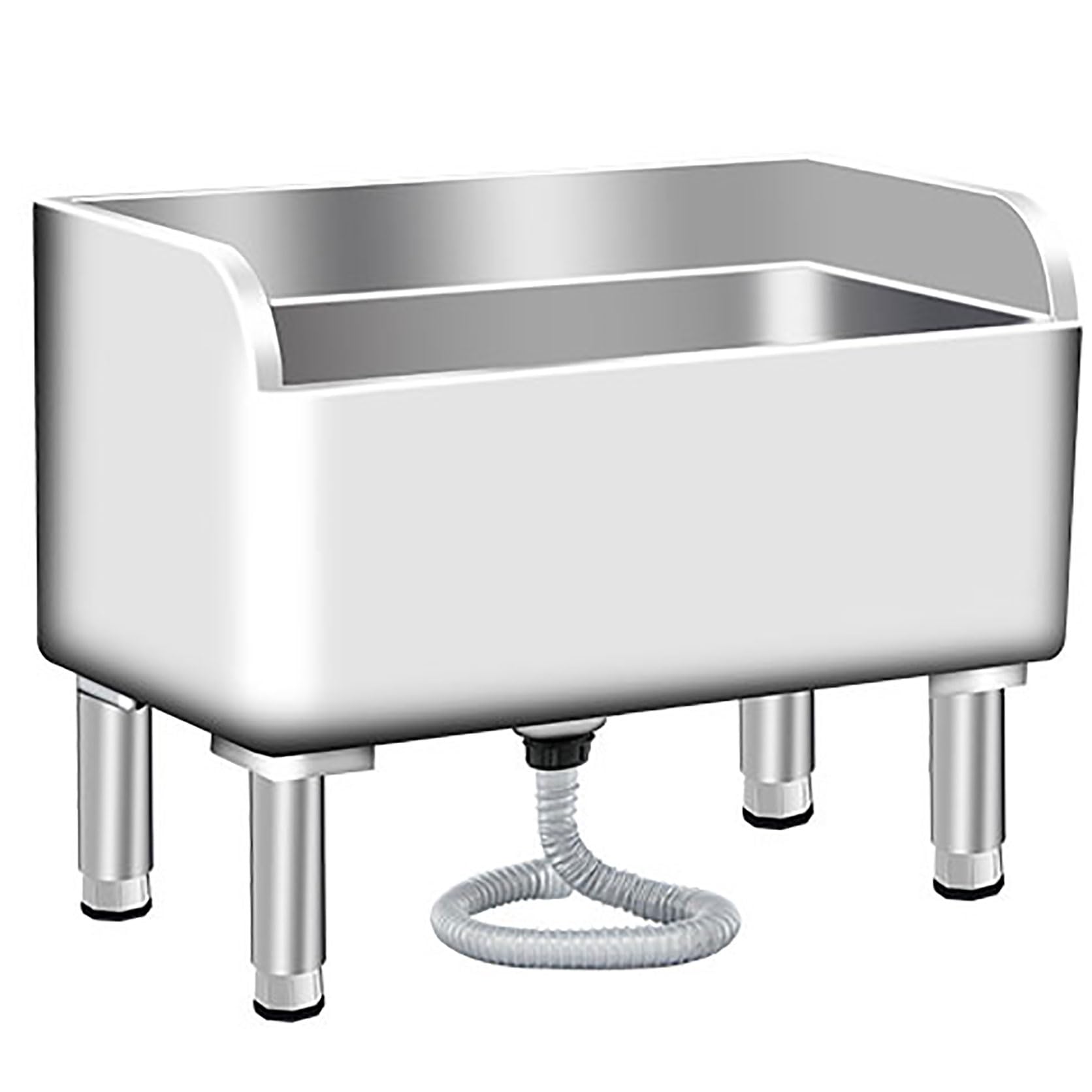 ASerZenith Commercial Stainless Steel Mop Sink 201 Stainless Steel Washing Basin Utility Mop Bucket Sink Multipurpose Cleaning Sink,60X41X55Cm