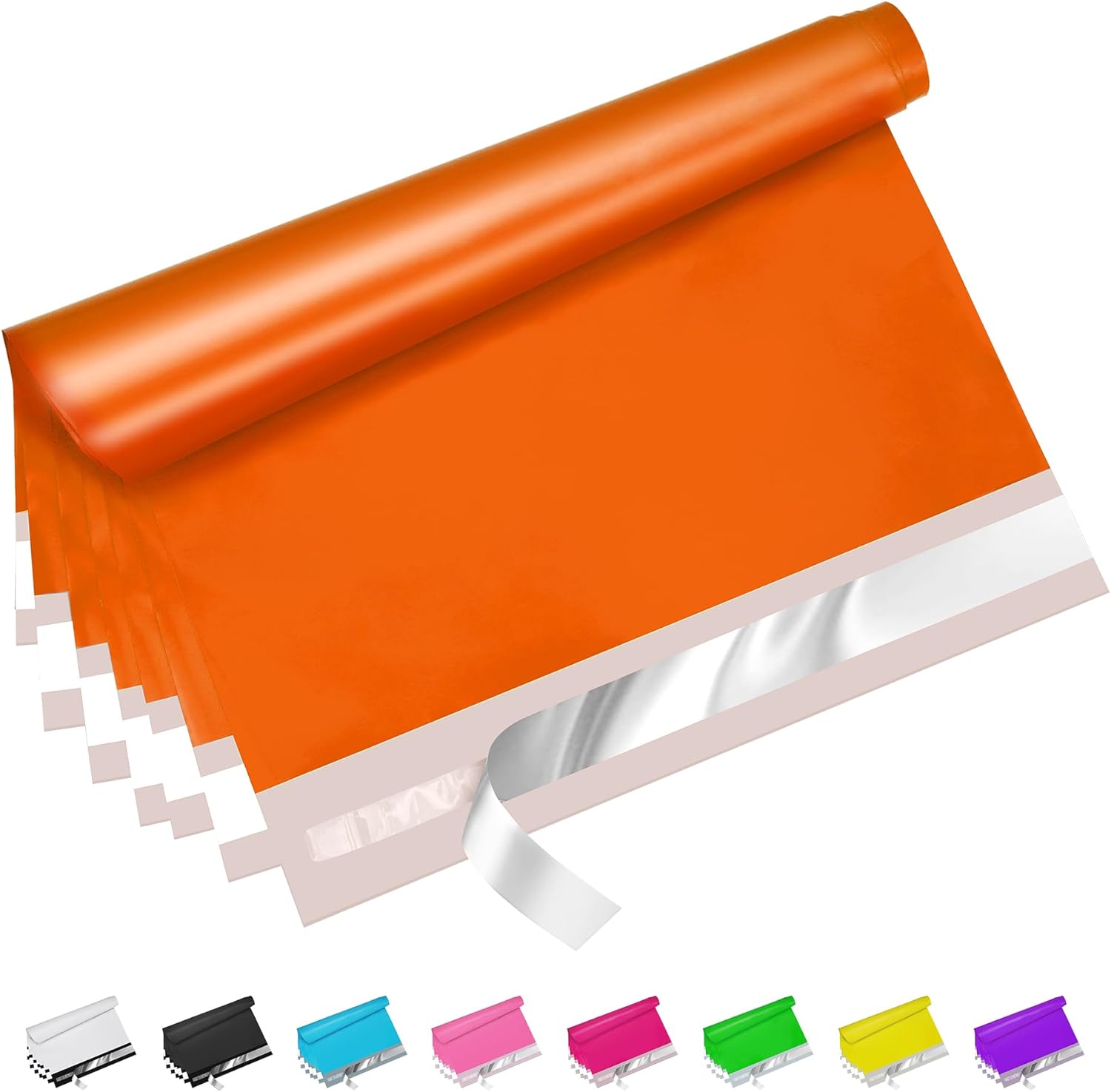 100 Pack 10x13 Inch Orange Tulip Poly Mailers - Self Seal Shipping Bags For Small Business