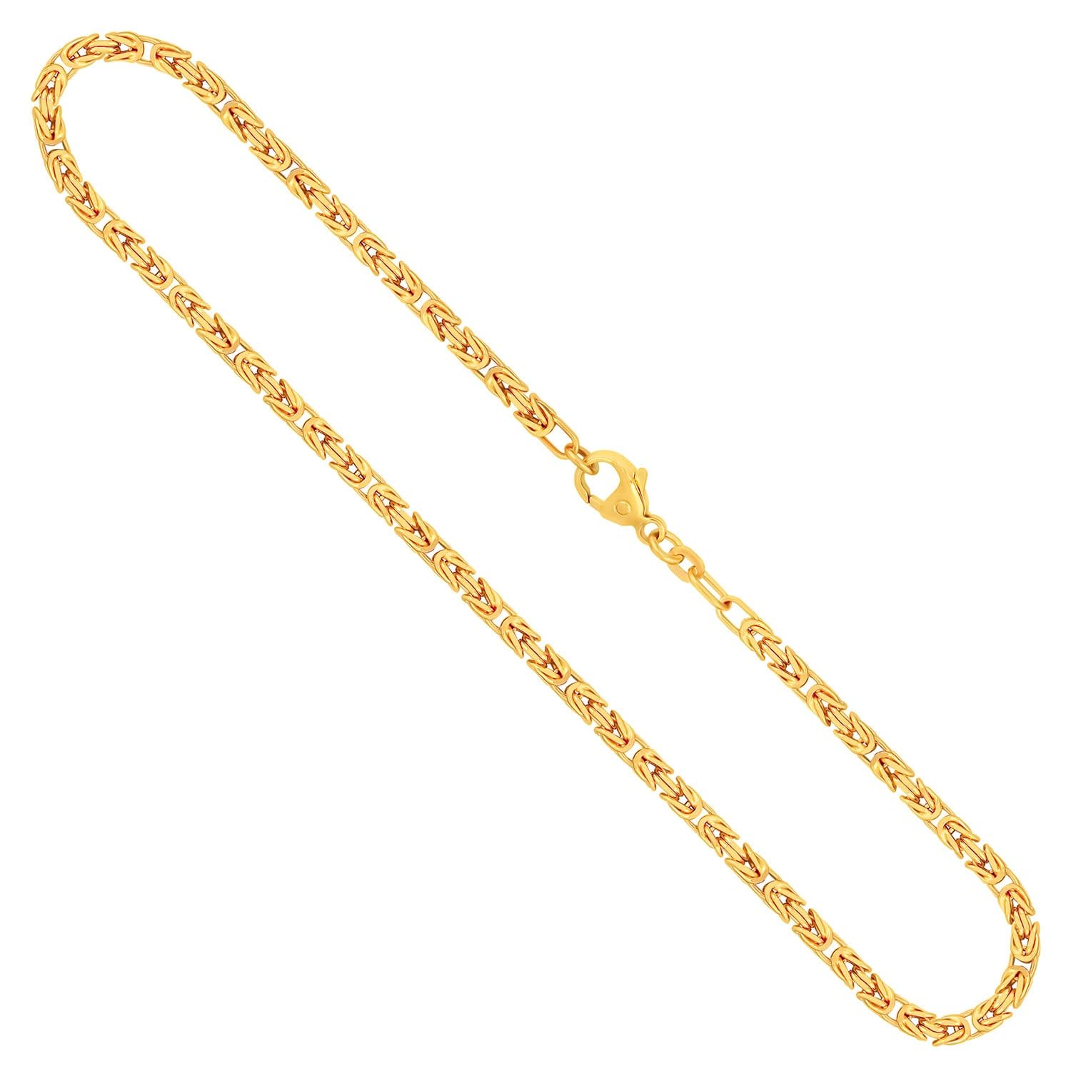 EDELIND Cadena del Rey 2.8 mm Oro Amarillo 333/8 K Cadena bizantina, Collar Cadena Oro Mujer Hombre, long. 75 cm, peso ap.38.3g Caja de Regalo de joyería