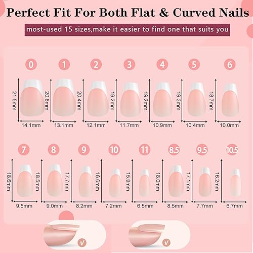 Miniatura 6 de MAGIC ARMOR Puntas de uñas de gel tipo ataúd, 120 puntas de uñas postizas de ataúd largas medio mate, uñas acrílicas transparentes en forma de