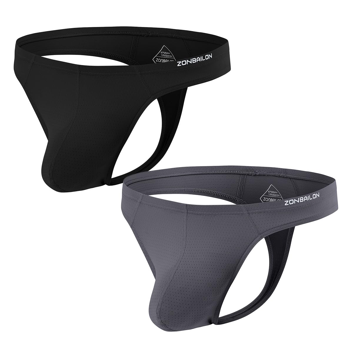 Mens Bulge Pouch Thongs Underwear Sexy Low Rise Striped T-Back Breathable Stretch G Strings