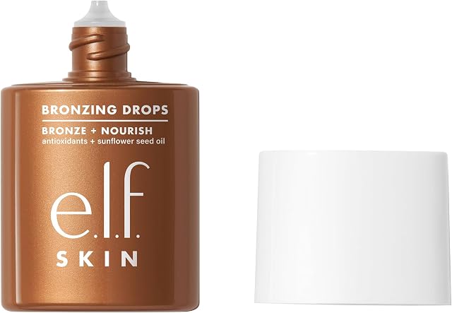 F.F.E. SKIN Gouttes de bronzage, sérum teinté visage liquide avec vitamine E & Huile de tournesol, Finition de mijot, Vegan & Sans cruauté, or rose