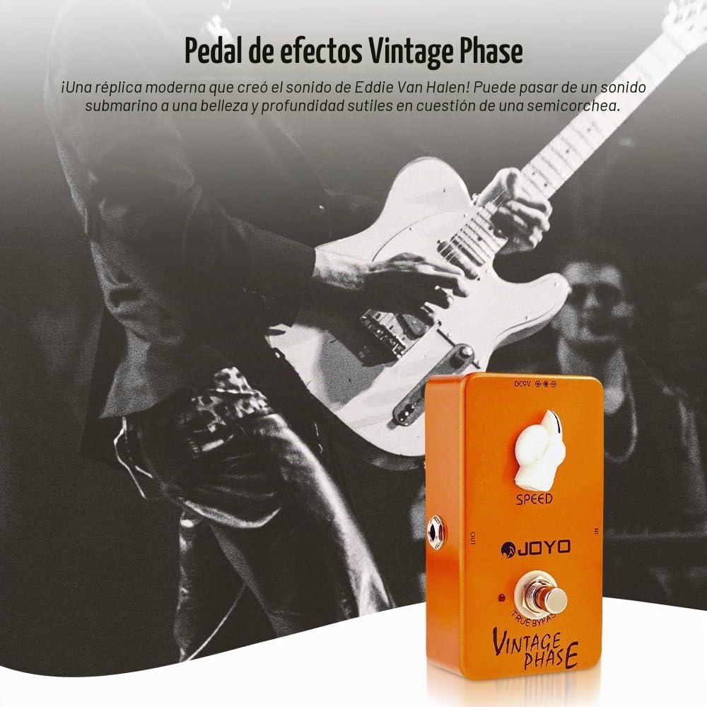 JOYO Pedal de guitarra de fase vintage, tono clásico de los años 70 con control de velocidad para guitarra eléctrica, True Bypass (JF-06)