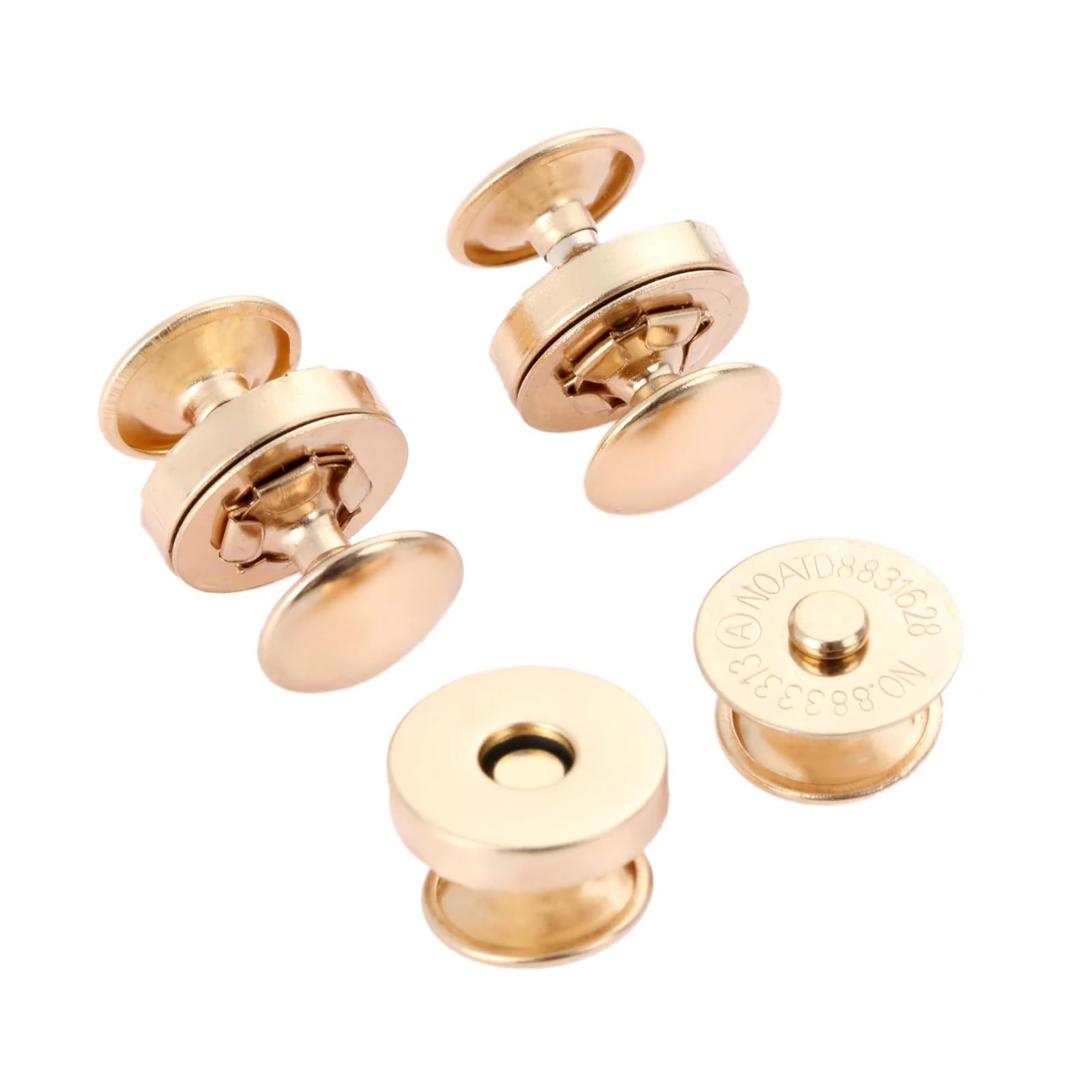 Magnetic Press Studs 10 Sets Metal Magnetic Snaps Double Rivet Clasps Buckles Leather Bag Purse Clothes Sewing Accessories(C 14MM)