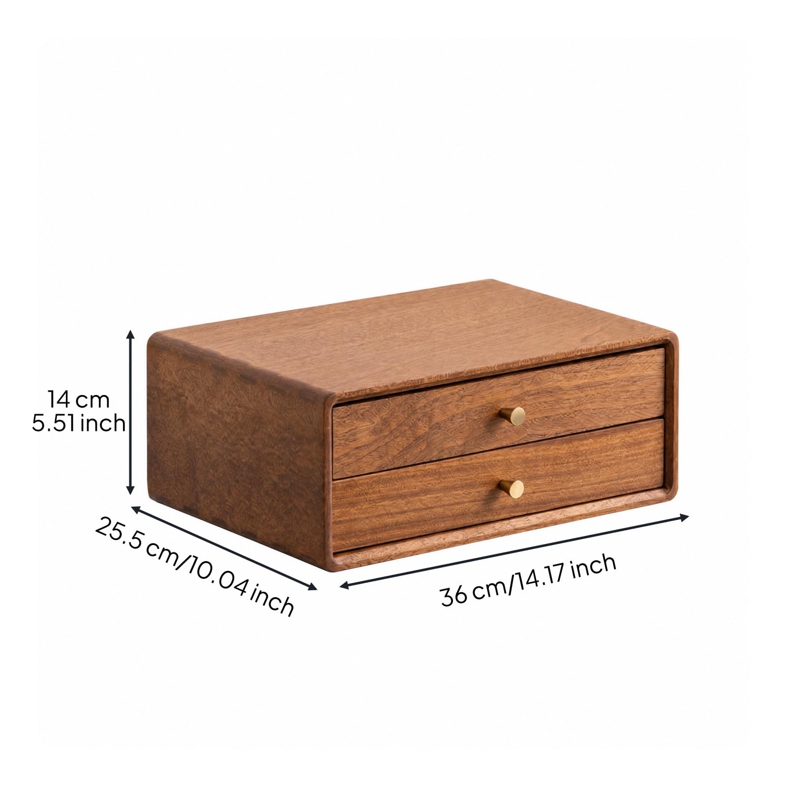 Caja Escritorio con Dos Gavetas Compacto Caja Organizadora Escritorio Maciza slizan para Tocador