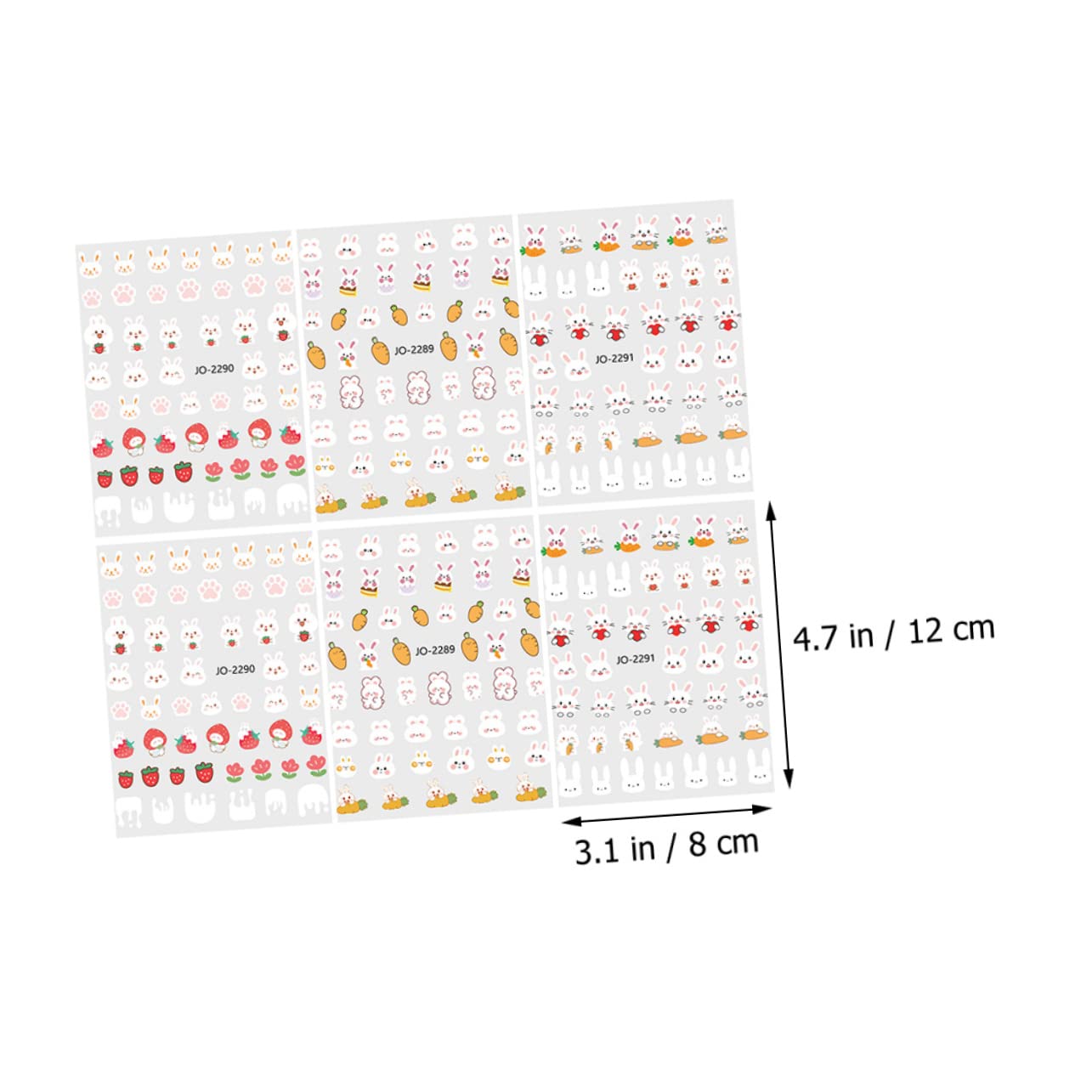 Healeved 30fogli Adesivi Per Unghie Tema Coniglio Decorazioni Per Nail Art Impermeabili e Facili Da Applicare Per Unghie e Creatività Personale