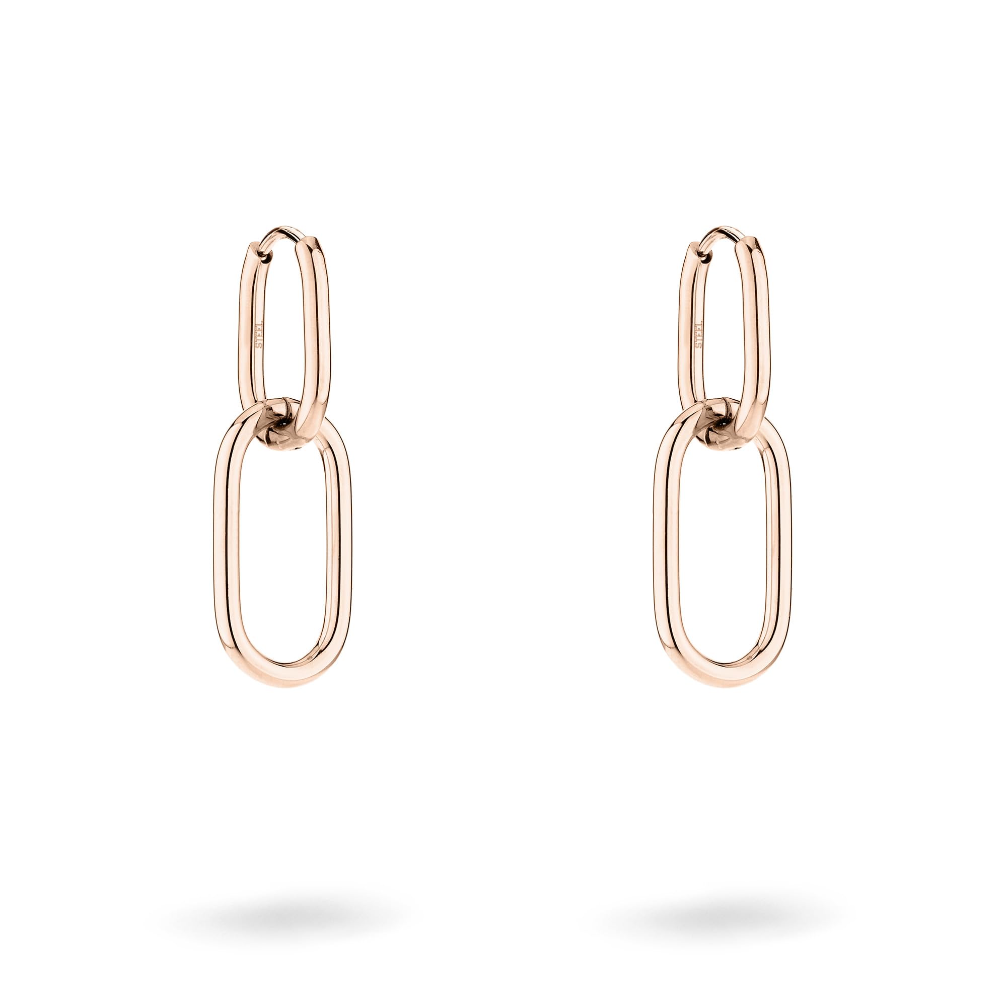 Pearl | Pietra naturale | Doppio orecchino | Acciaio inossidabile
