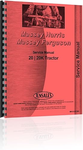 Jensales Service (Repair) Manual Compatible with Massey Harris 20K Tractor