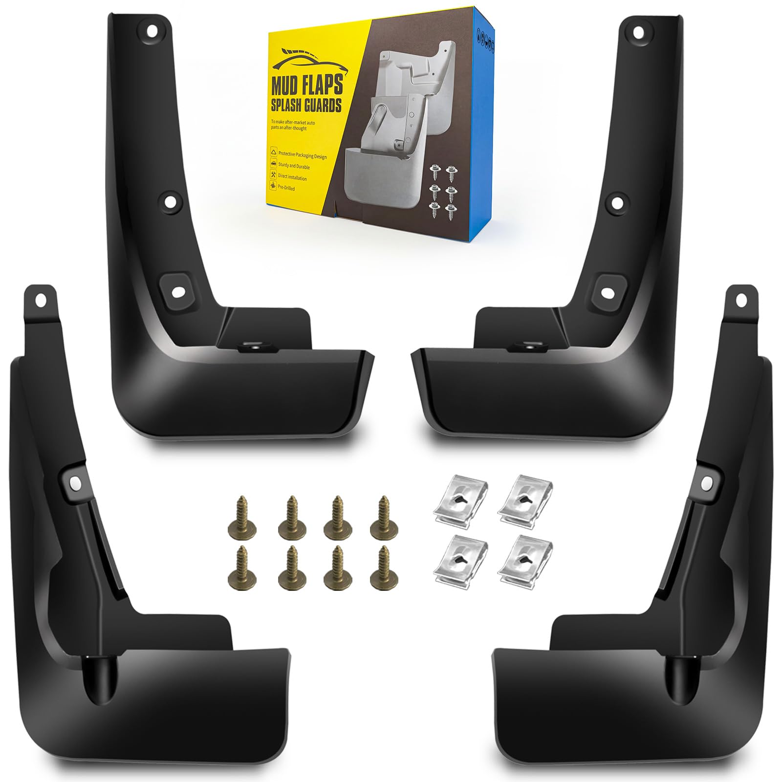 Mud Flaps Fit for 2020-2023 Toy-ota Highlander- It doesn't fit the car with side skirts (Ground kits) or body modifications, Dedicated Mudguard for Four Seasons Universal Protection, Front/Rear