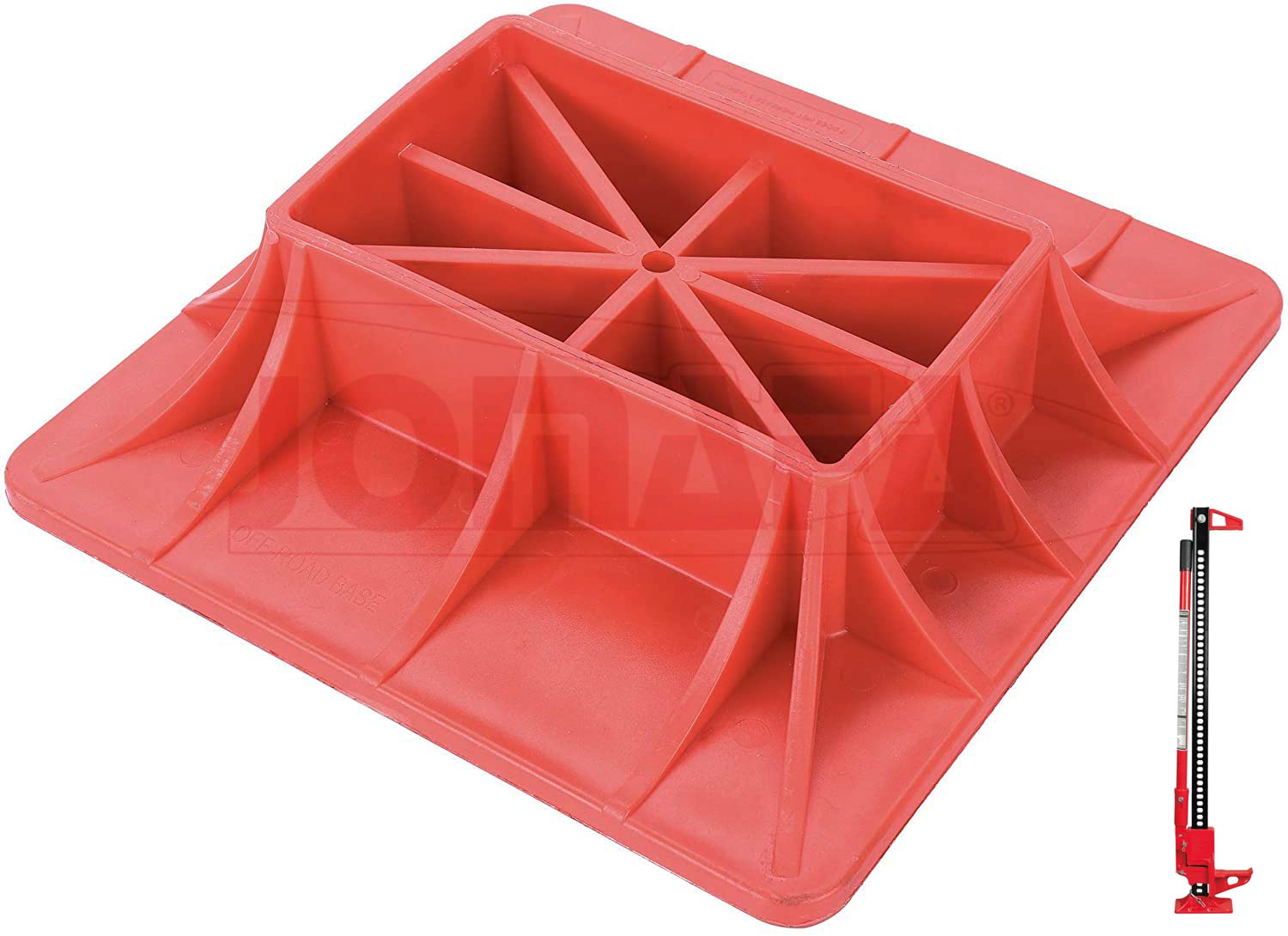Kit de Accesorios para Gato de trinquete High-Lift: Base de Apoyo + Brida de Soporte + Enganche Ruedas