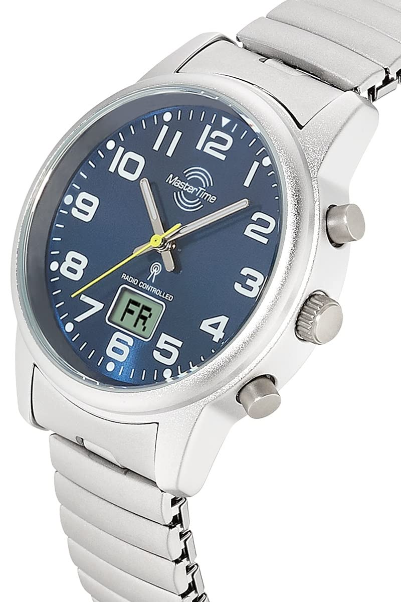 Master Time Funk Quarz Damen Uhr Analog-Digital mit Edelstahl Zugband Armband MTLA-10821-32M