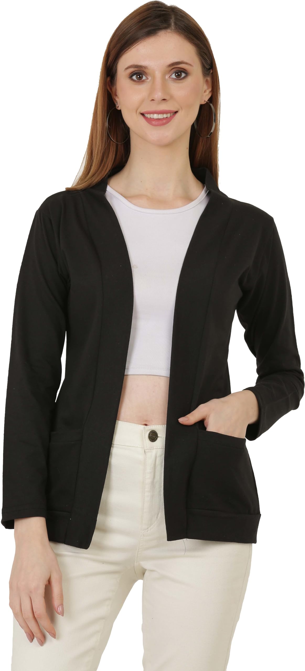 Women Cotton Pocket Shrug-image-29
