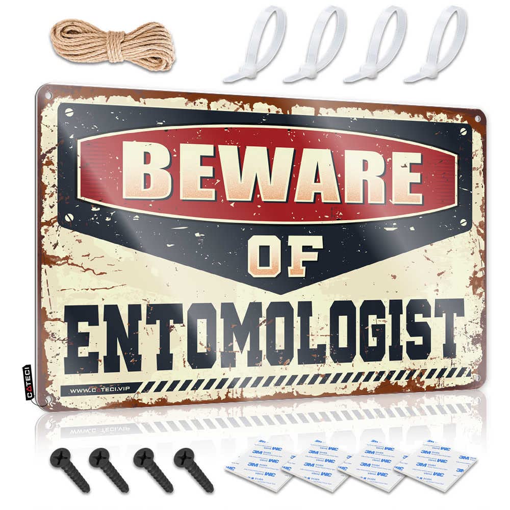 STWNVOITV Metal Home Sign Beware Of Entomologist Sign Cave Door Sign Door Signs For Bedroom(30X40CM)