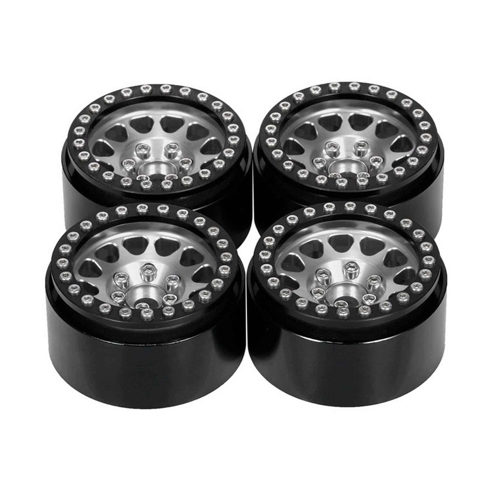 Jantes de roue de jouet de 1, 9 pouces, moyeux de jantes de remplacement de voiture tout-terrain télécommandées, 4 pièces pour voiture jouet 1: 10, modèle de véhicule SCX10, pièces de véhicule, roues
