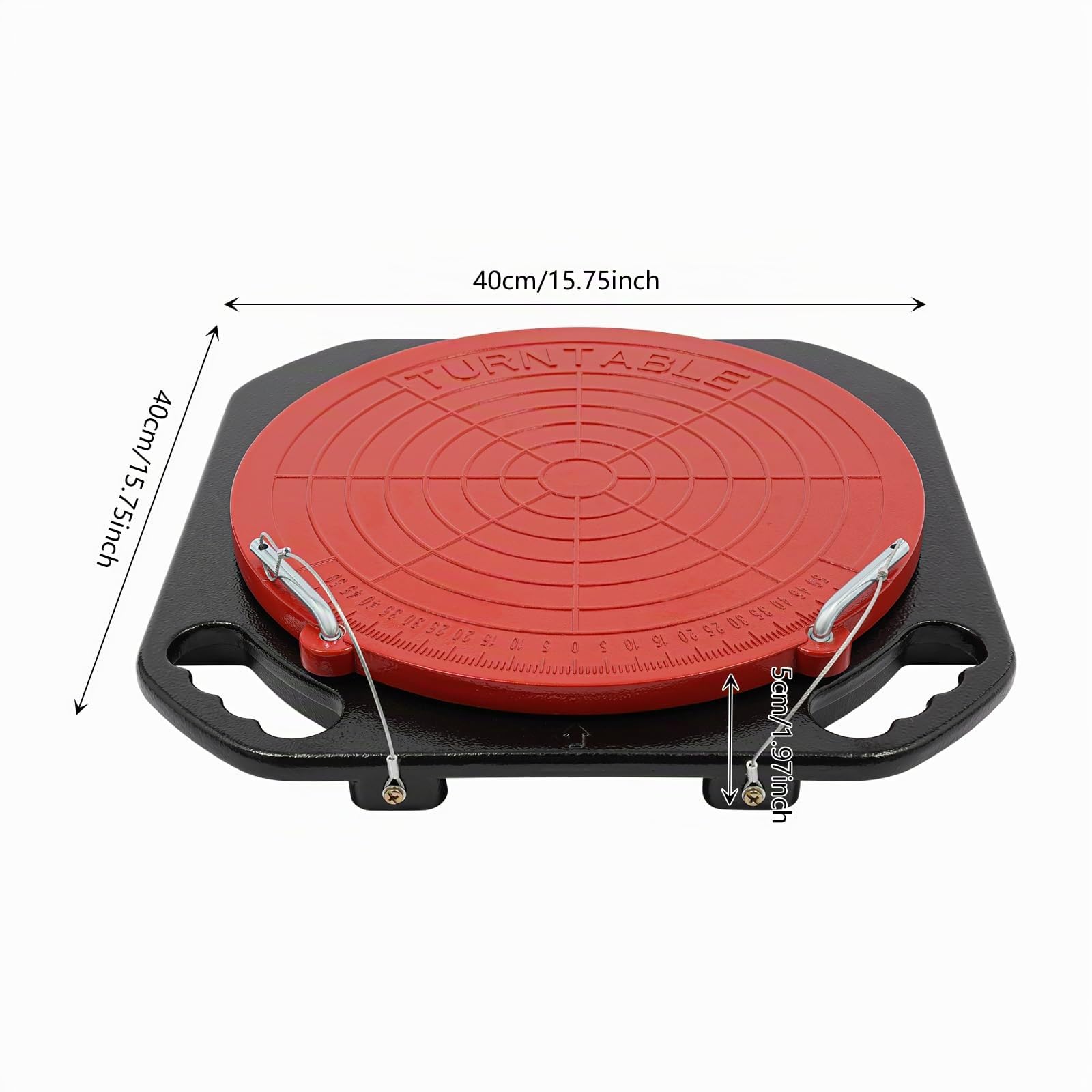 Lot de 2 plateaux rotatifs d'alignement des roues pouvant pivoter à 360 °, chaque capacité de 3 t - Plaques rotatives antidérapantes avec blocs de transition et tampons de pression pour outils