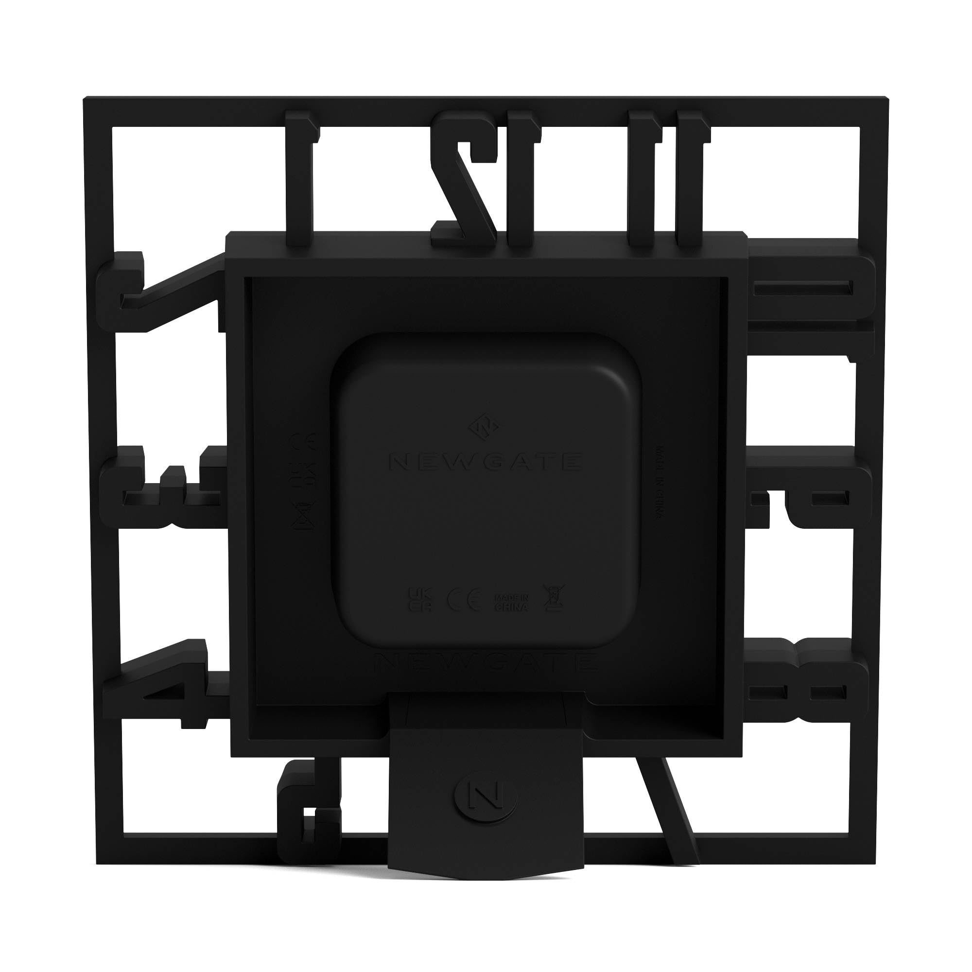 NEWGATE® Highline Reloj de Escritorio | Reloj Esqueleto Cuadrado | Negro | Estilo Moderno de diseño para Escritorio, encimera, repisa, estantería o mesilla | para Cocina, salón, Oficina