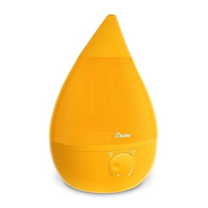Crane Drop Shaped Humdifier with Cool Mist, Anit Bacterial Feature for Babies/Kids, Orange, 34cm*21.84cm*21.84cm (EE-5301O)