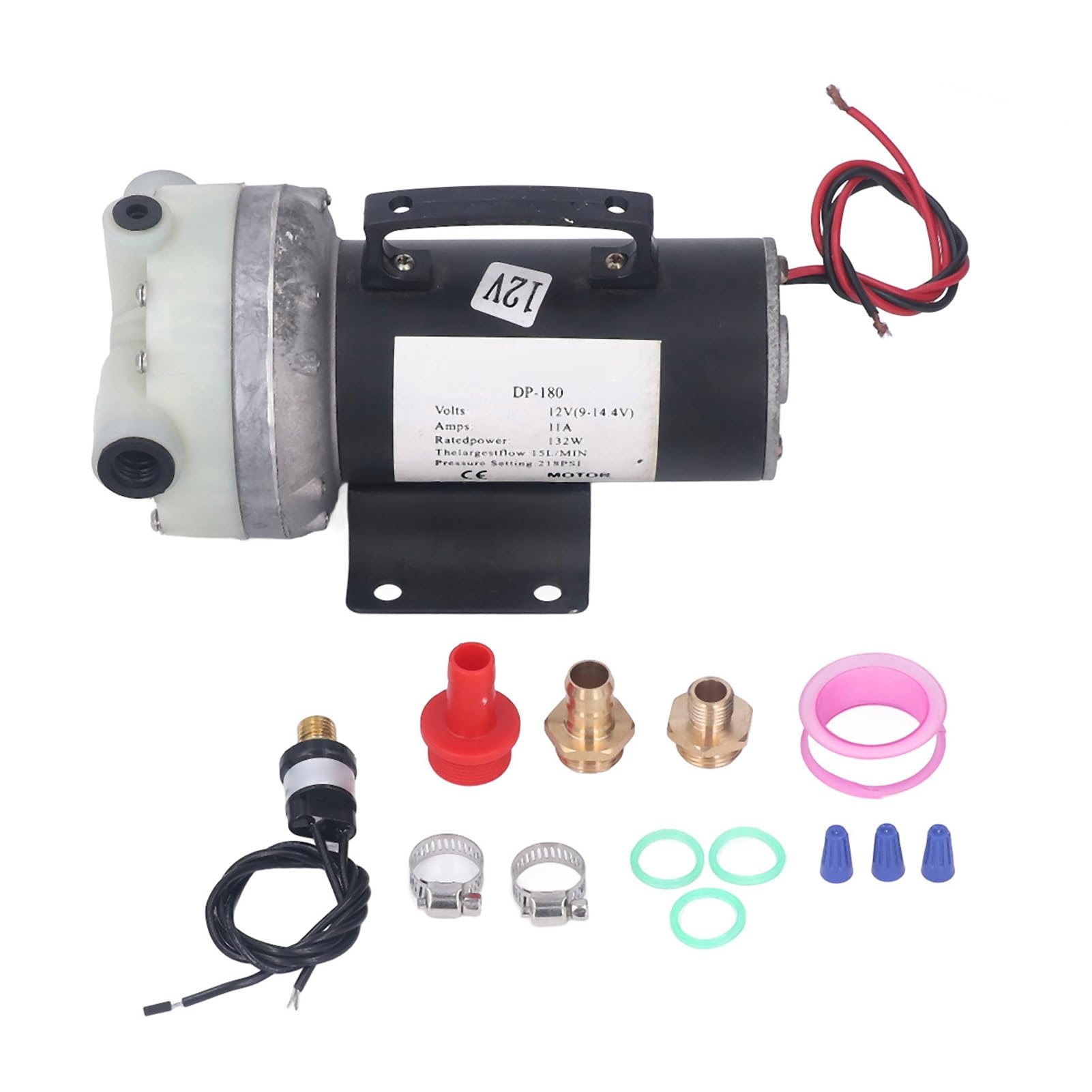 Cocoarm Membranowa Pompa Wodna, 12 V, Elektryczna, Wysokociśnieniowa, Samozasysająca Pompa Wspomagająca, 15 L Min, rdzeń z Czystej Miedzi, wysokość Podnoszenia 100 M, Wyłącznik Ciśnieniowy, do