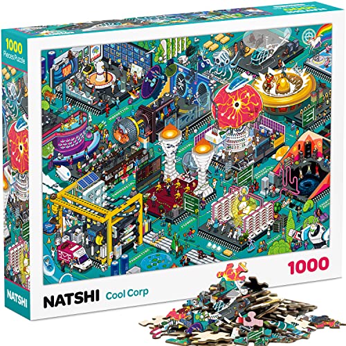 Natshi - Cool Corp – Puzzle 1000 Teile Erwachsene – 70 x 50 cm – Puzzle Pixel Art mit Poster & wiederverschließbarer Tasche Mattes & Waffelmuster – Spielzeug Geschenk Geburtstag Weihnachten – PZ004