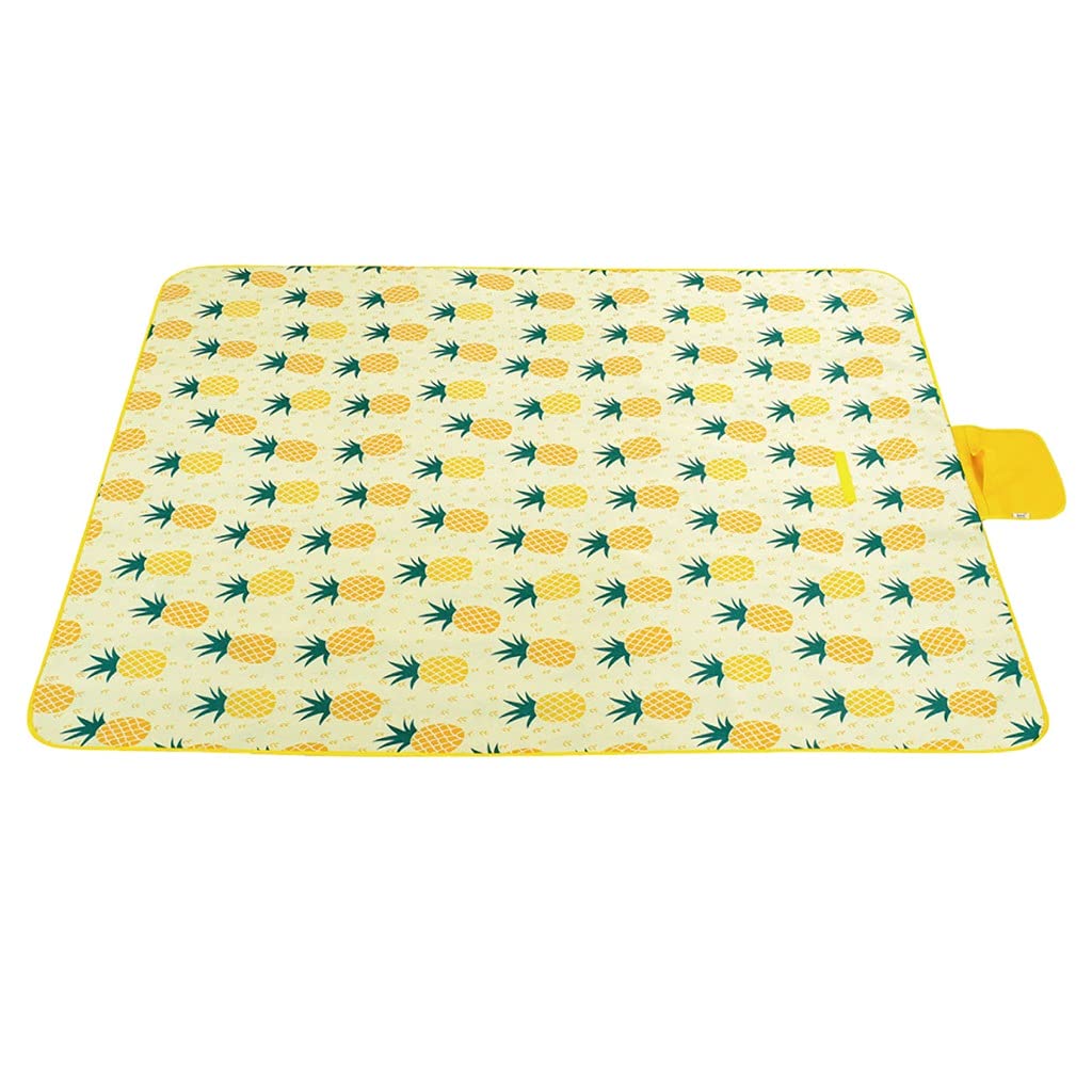 Questa Coperta da Picnic per Esterni, Tappetino da Campeggio Pieghevole, Cuscino da Picnic Impermeabile, Tappetino da Spiaggia a Forma di Ananas (Nome Colore: A, Nome Dimensione: 145 x 80 cm
