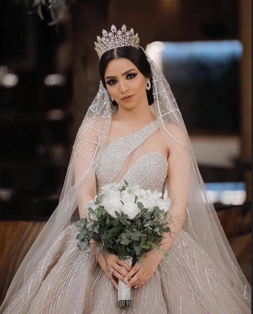 FASNAHOK Luxury Tall Pageant Queen Crowns for Women Coronas Para 15 Anos Quinceaneras Large Cubic Zirconia Wedding Tiaras Big Bridal Hair Accessories Gift Gold