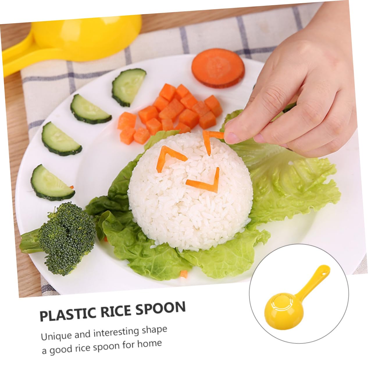 Cabilock 4Pcs Non Stick Sushi Spoons Semicircular Rice Scoops for Porridge Food Ergonomic Grip Design for Home Hotel Use Dish Spoons