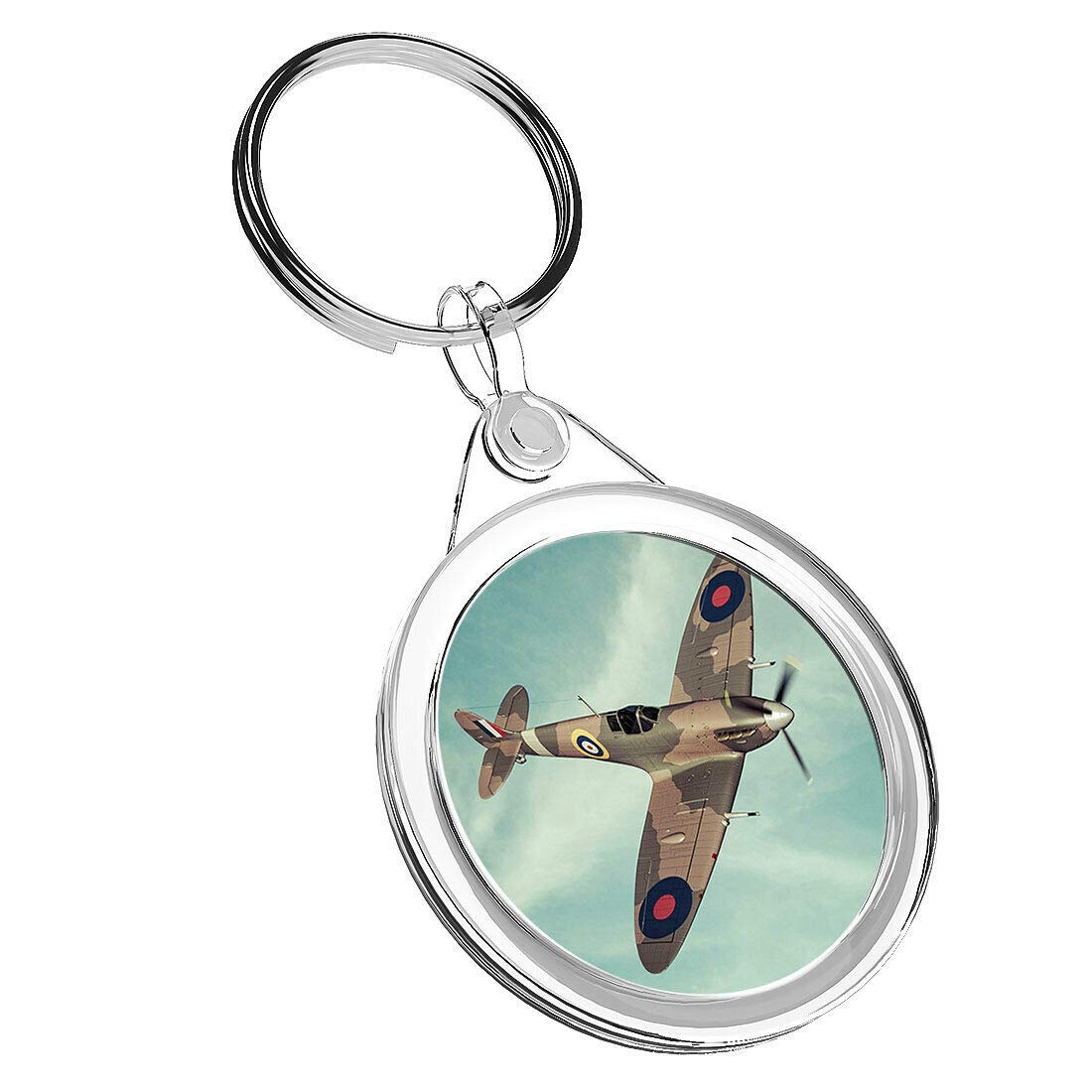 Destination Vinyl Keyrings 1 X Supermarine Spitfire Plane - Keyring IR02 Mum Dad Kids Birthday #16310