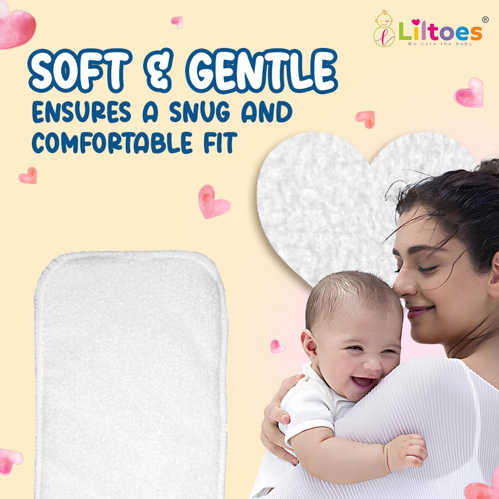 LILTOES SmartDry 5-Layer Booster Pads for Cloth Diaper | High Absorbent 5 Layer Washable and Reusable | Wet Free Booster Inserts | The Ultimate Baby Cloth Diaper Soaker Inserts Pack Of 12 2