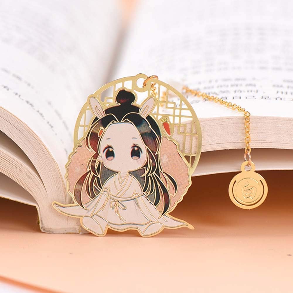 Anime Heaven Official's Blessing Bookmark Tian Guan Ci Fu Metal Hollowing Book Markers Gift for Reader, Student, Bookworm Book Covers and Book Accessories