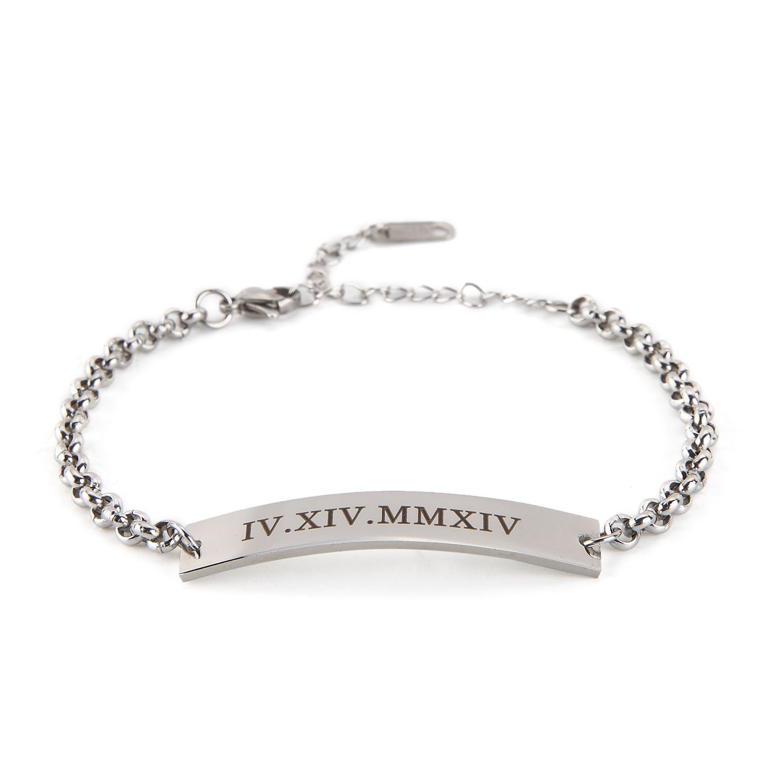 BBX JEWELRY Personalized Name Bracelets-Mama Bracelet-Gold Bar Bracelet-Custom Initial Bar-Gift for Wife