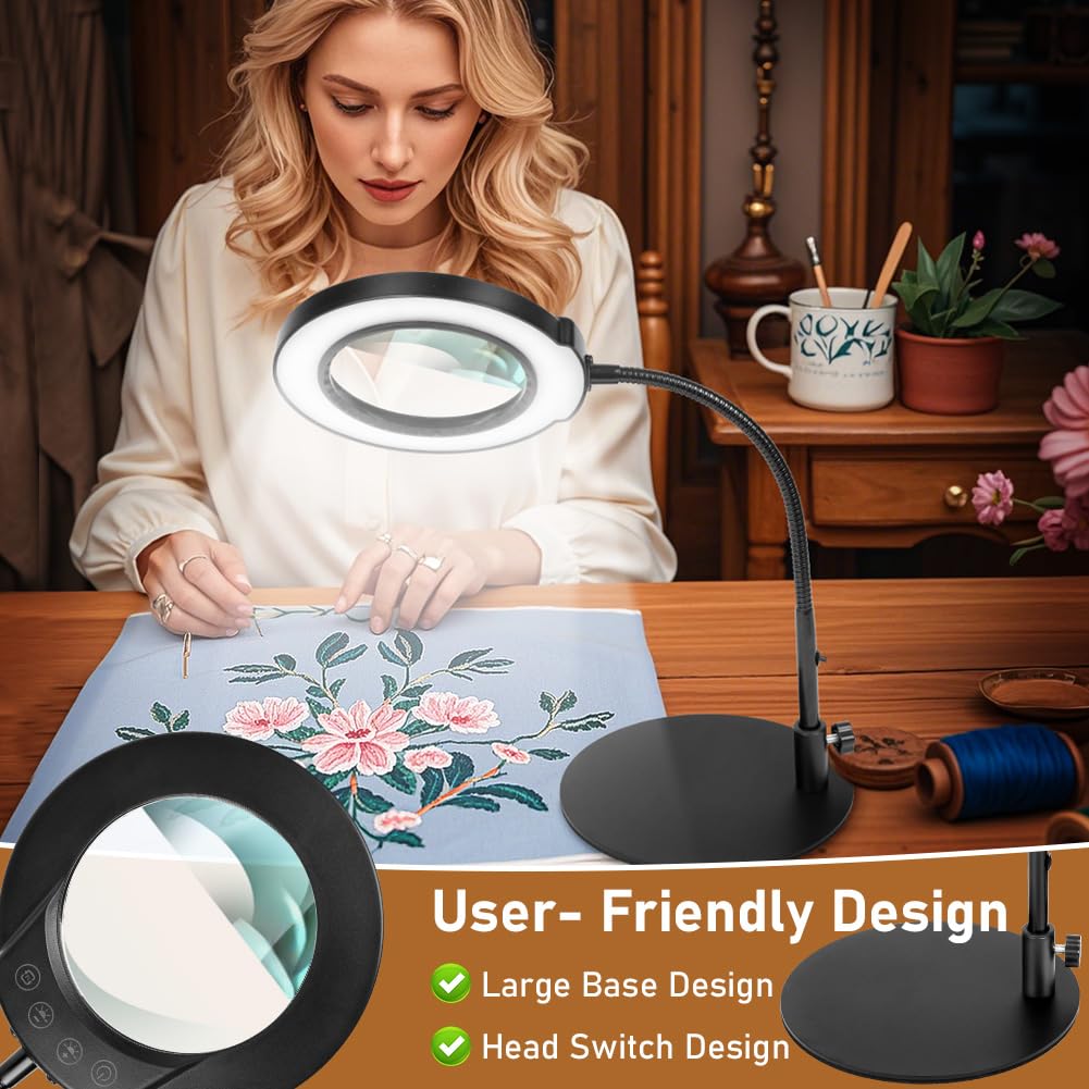 Vergrootglas LED-bureaulamp – Diamond Painting Nederland