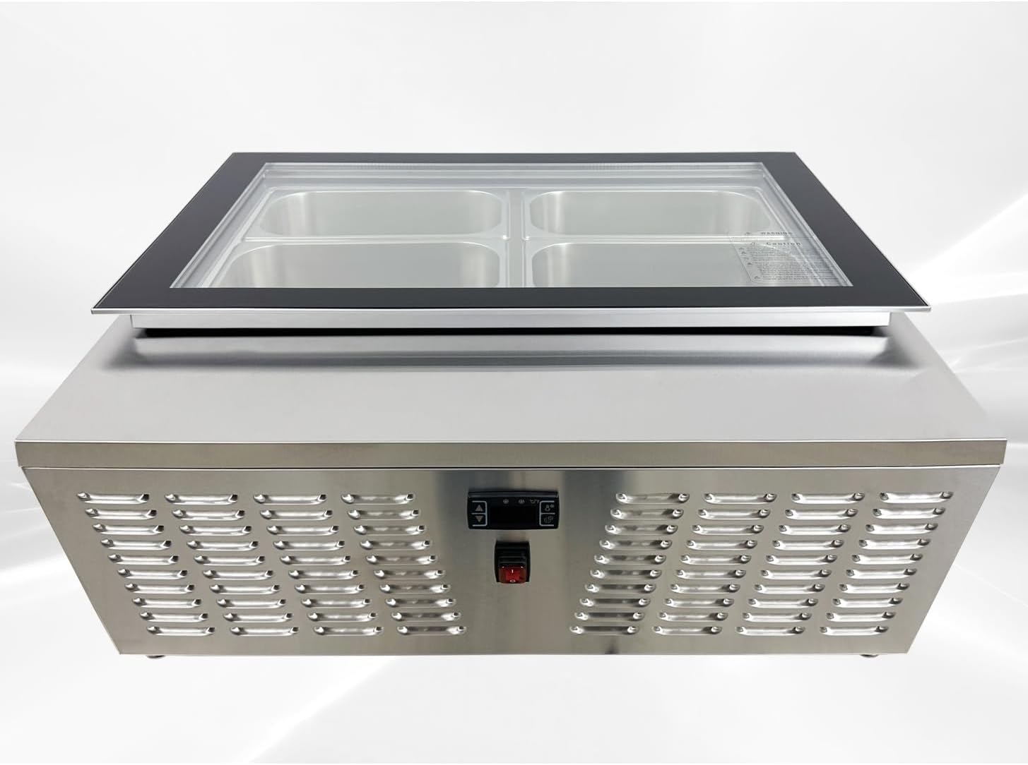 Gelato Freezer Display Case Dipping Cabinet Pan Ice cream Countertop White Frame 4 Pan DW-67L 32"Width